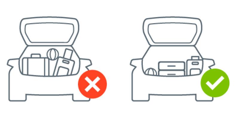 Colocar correctamente las maletas para un viaje importa ¿cómo es más seguro?
